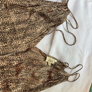 Elan Tan and Black Patterned Dress